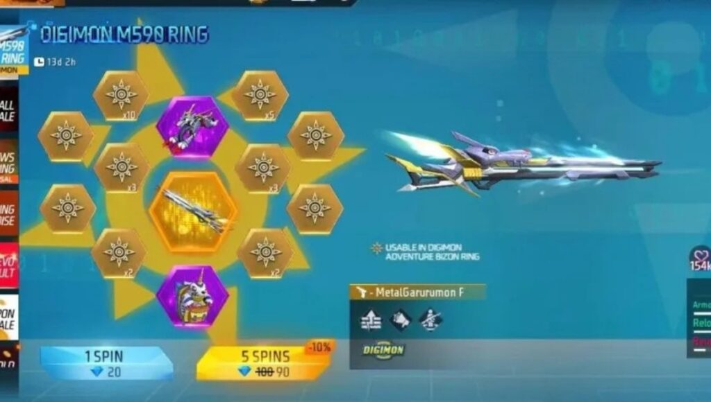 Free Fire Digimon M590 Ring Event