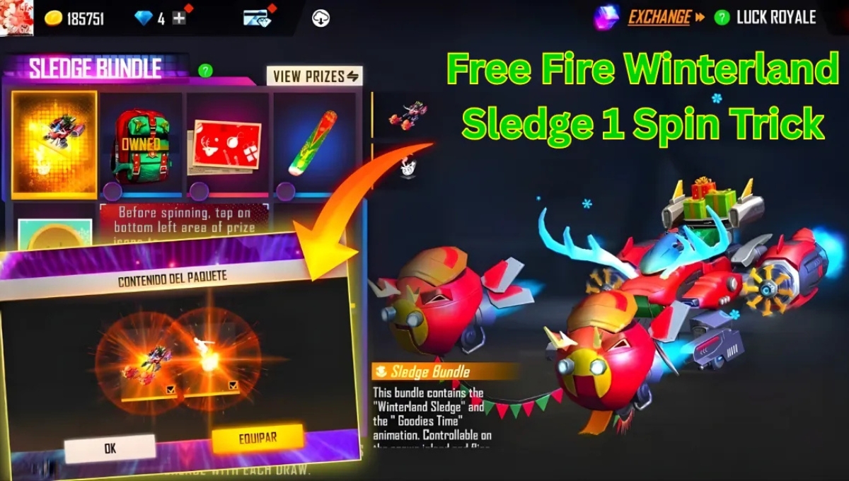Free Fire Winterland Sledge 1 Spin Trick