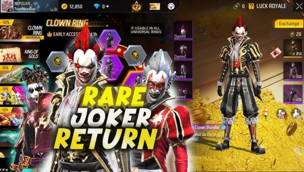 Free Fire Clown Ring Even
