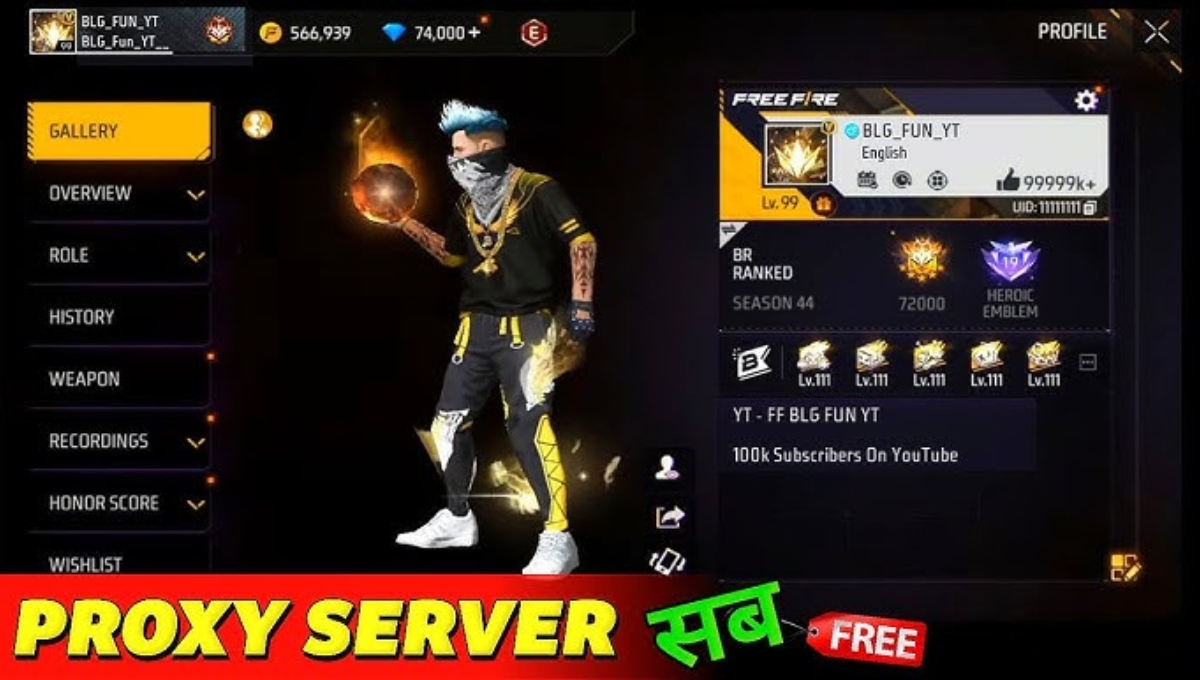 Vip Proxy Server Free Fire ID
