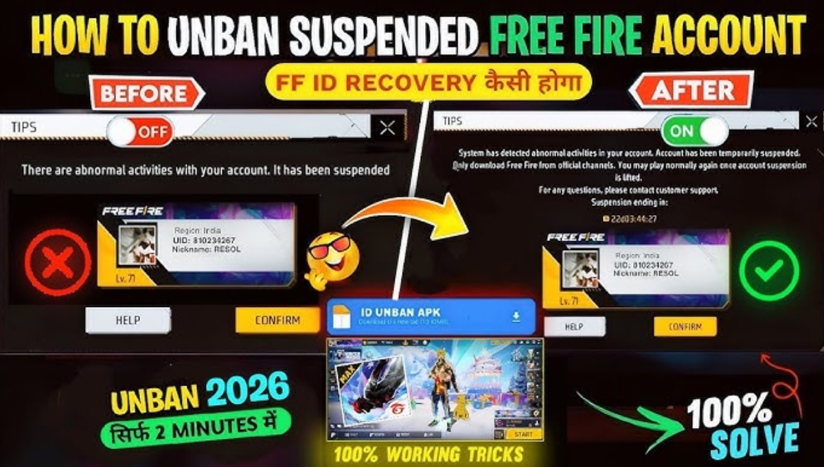 Free Fire Banned Account Fix