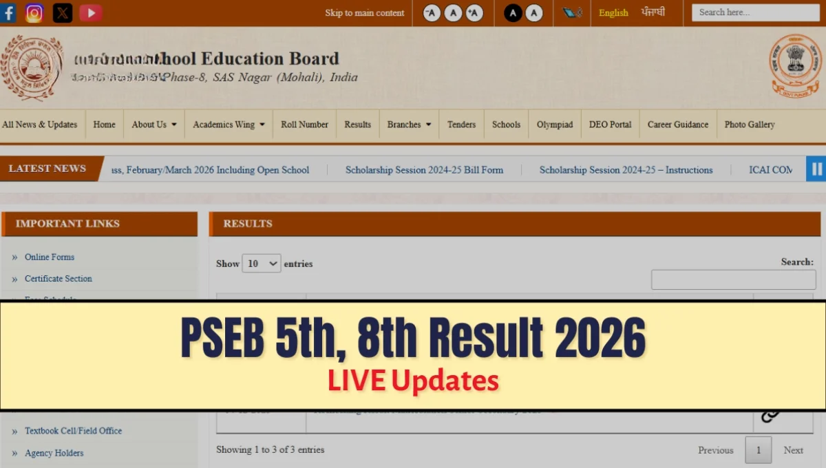 Punjab Board Class 8 Result