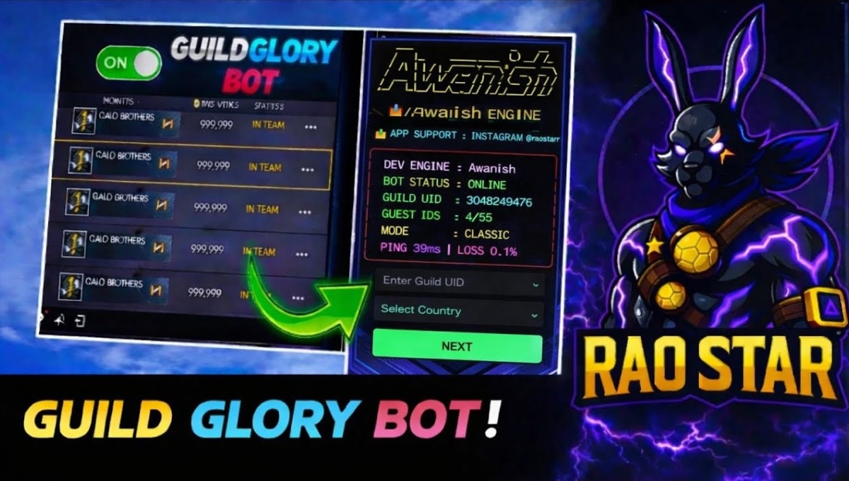 Free Fire Guild Glory Bot Source Code